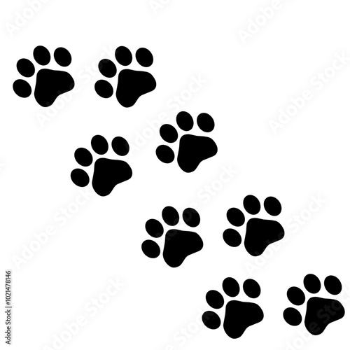 Cat or dog footprints, dog paw, cat paw