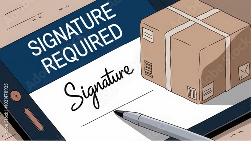 Signature required for package delivery confirmation.