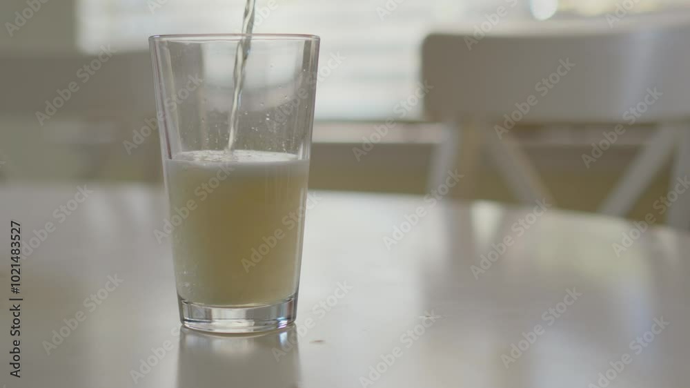 slow motion pour of beer in a pint glass on a white table slow motion pour of beer in a pint glass on a white table