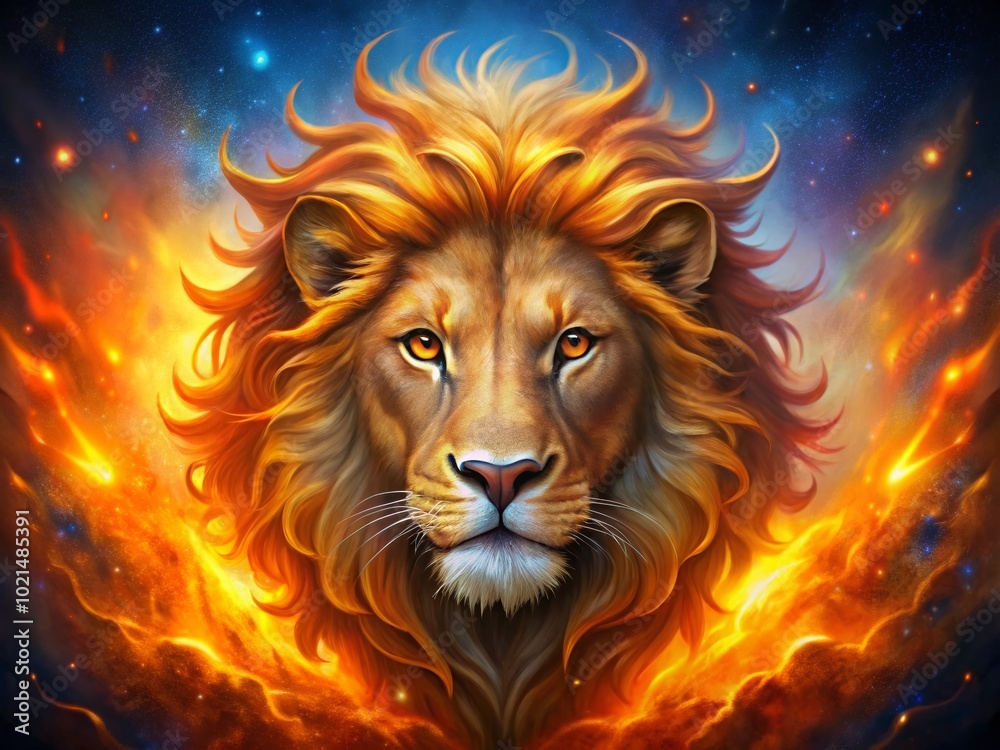 Majestic Zodiac Sign Leo Symbol with a Fiery Lion Emblem on a Vibrant Background for Astrology Lovers Majestic Zodiac Sign Leo Symbol with a Fiery Lion Emblem on a Vibrant Background for Astrology Lovers