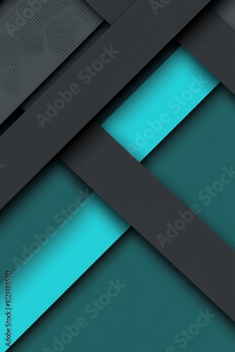 Abstract Geometric Background, Turquoise and Gray Stripes, Modern Minimalistic Design