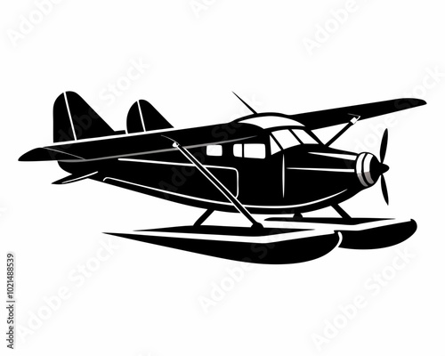 Sea Plane silhouette , Airplane vector illustration