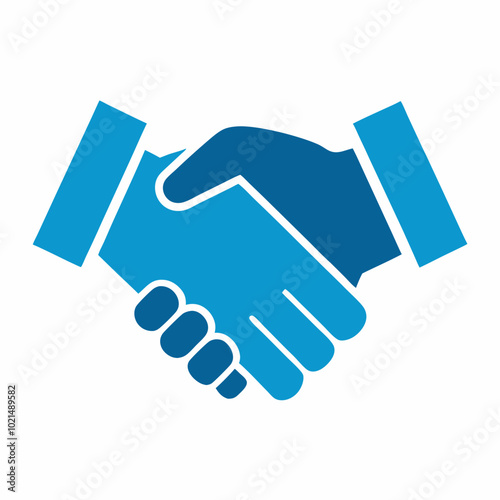 Handshake between two people silhouette vector illustration