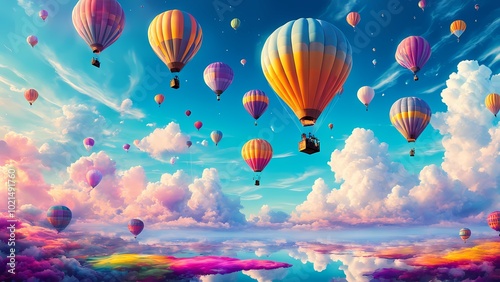hot air balloons in sky