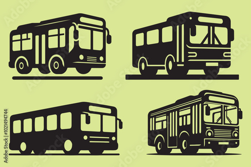 Public bus silhouette vector