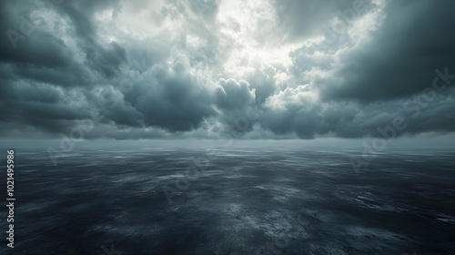 Dark Stormy Sky Over Ocean Background Illustration