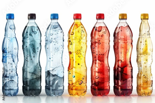 Bottles with colored liquids