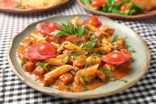 tasty pasta dish italian food garlic and oil spaghetti and penny tagliatelle creamy sauce