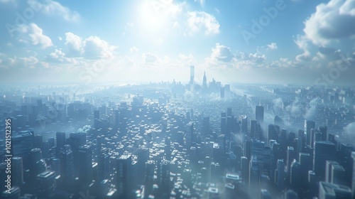 Futuristic Cityscape Aerial View