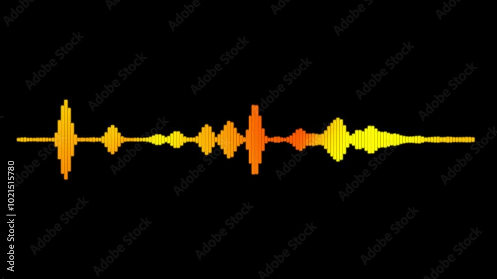 Digital waveform of sound energy with nice floating colors on black screen
