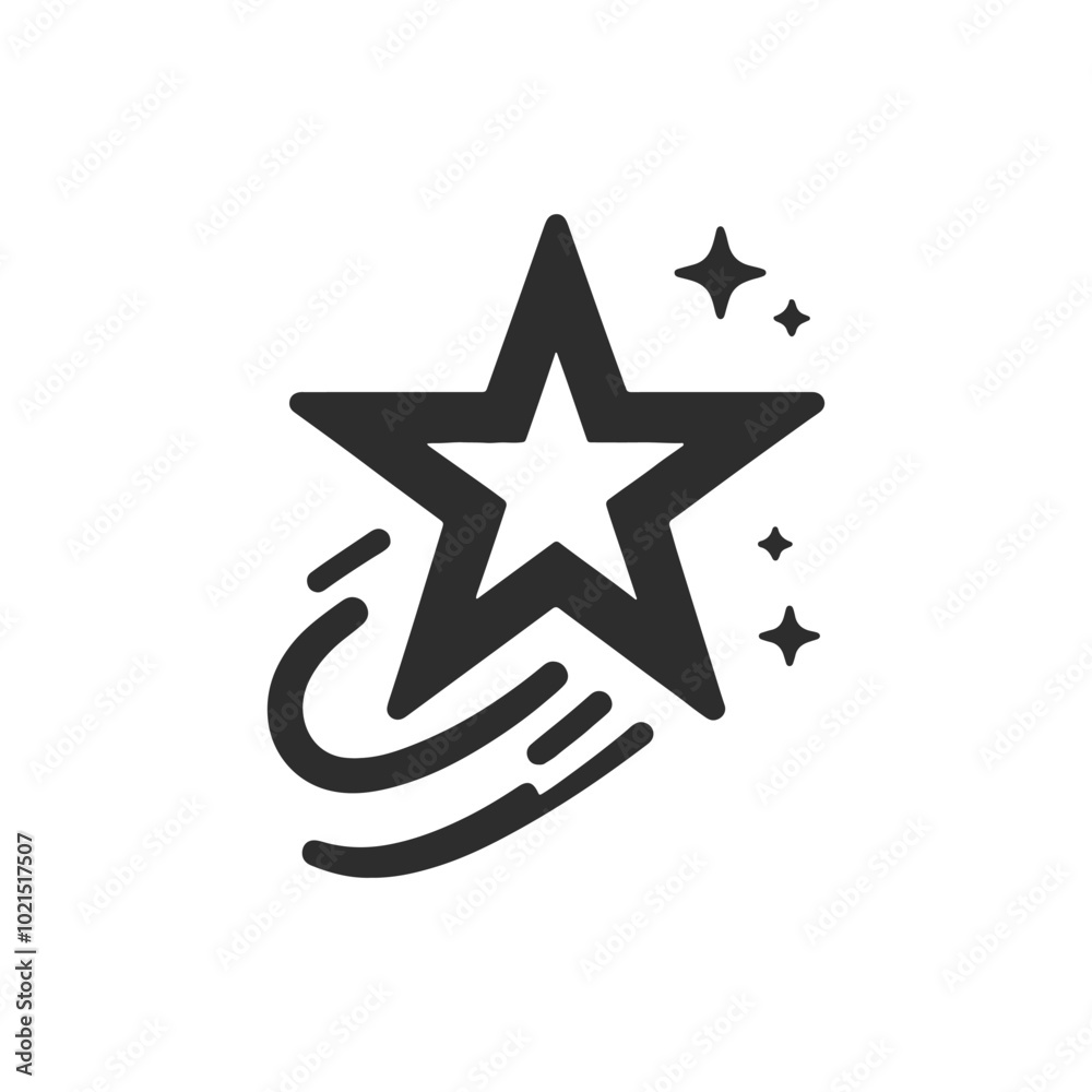 Abstract silhouette of shooting starv Abstract silhouette of shooting starv