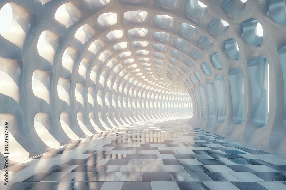 Fototapeta premium Abstract Futuristic Tunnel Corridor