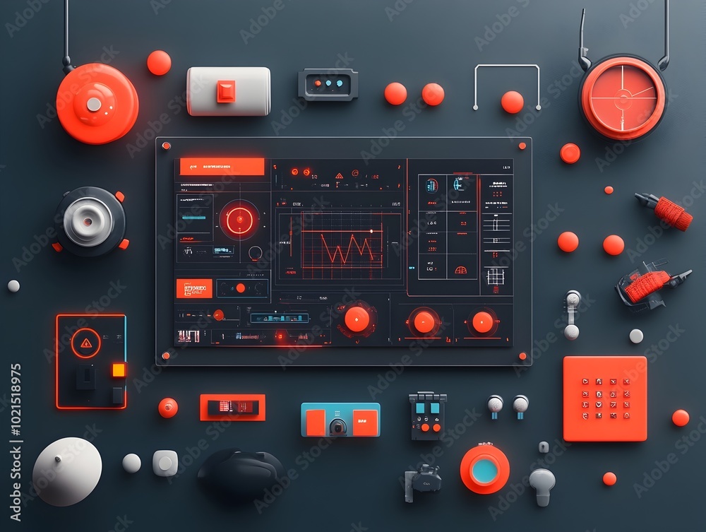 Technological Control Panel with Mesmerizing Digital Interfaces Clean Geometric Lines and Constructivist Influenced Lighting Technological Control Panel with Mesmerizing Digital Interfaces Clean Geometric Lines and Constructivist Influenced Lighting