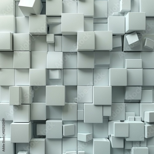 Cubes in different sizes in white color