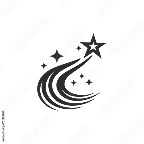 Abstract silhouette of shooting starv