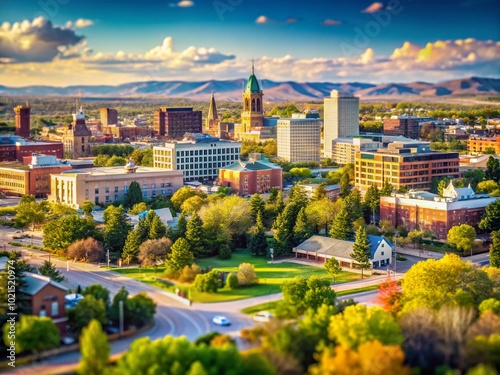 Scenic View of Cheyenne, Capital City of Wyoming, USA with Skyline and Natural Landscapes photo