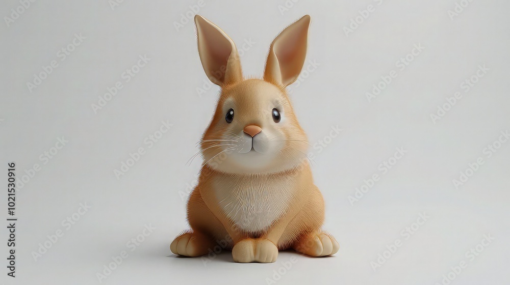 Obraz premium Cute moon rabbit, Mid-autumn festival, bunny, isolated on white background