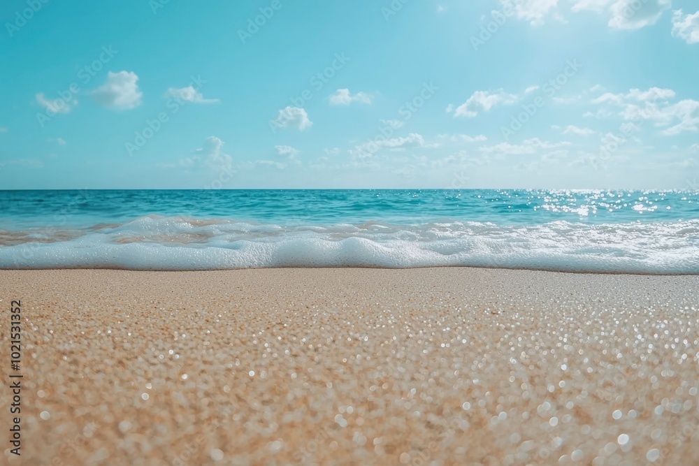Foamy Ocean Wave Crashing on Sandy Beach Foamy Ocean Wave Crashing on Sandy Beach