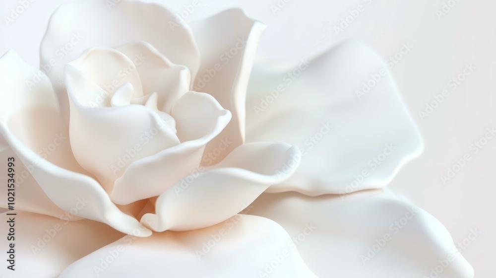 Fototapeta premium 3D rendering of a white rose