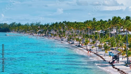 Wallpaper Mural Amazing nature landscape of paradise peninsula with sandy beach. Place for luxury travel and vacation. Beautiful seascape with turquoise water and extended space. Tropical palm paradise. Torontodigital.ca
