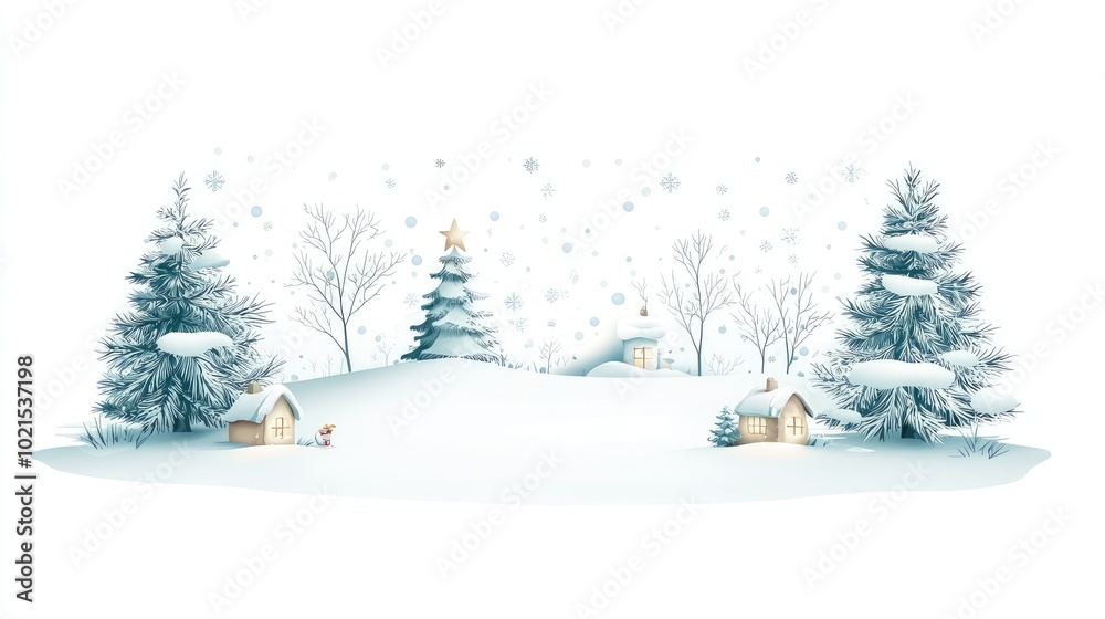 Fototapeta premium Serene Winter Scene with Christmas Decor