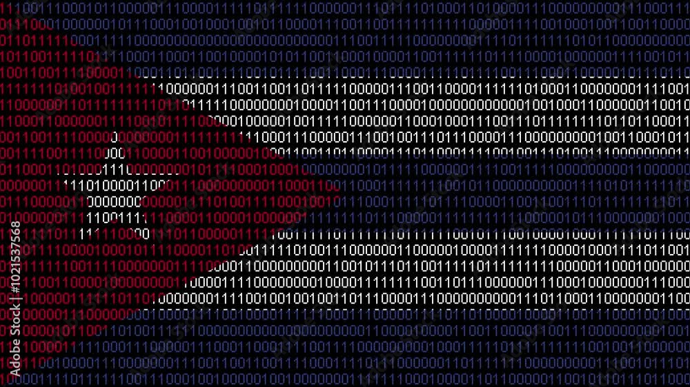 Binary code on flag of Cuba. Program source code or Hacker concept on Cuban flag. Cuba digital technology security, hacking or programming