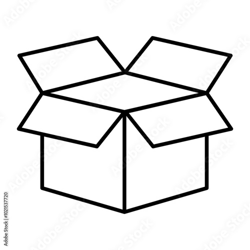 Cardboards Vector Line Icon Design