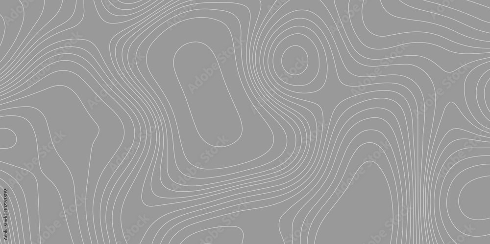 Abstract grey topographic contours map wave paper curved reliefs background, vector geographic contour map grey topography mountain relief, topographic cartography line vintage detailed map. Abstract grey topographic contours map wave paper curved reliefs background, vector geographic contour map grey topography mountain relief, topographic cartography line vintage detailed map.