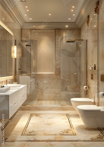 Luxury Bathroom Interior Design Illustration