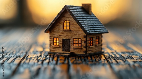 miniature house model symbolizing home loan concepts with a professional touch highlighting the essence of real estate and finance in a cozy environment