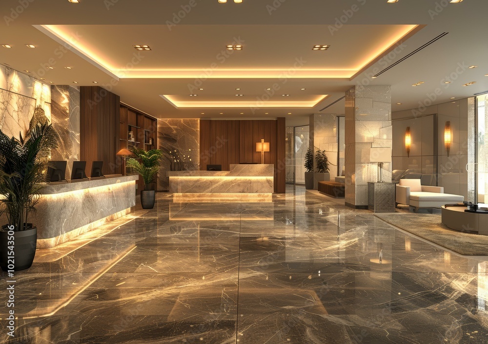 Hotel Lobby Interior Design Illustration Hotel Lobby Interior Design Illustration