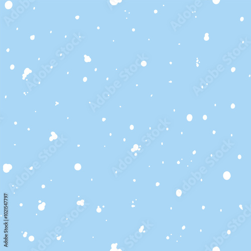 Vector illustration. Christmas and New Year seamless pattern. Snowflakes and flakes, falling snow. Scandinavian ornament. Abstract wallpaper. Snow pattern for advertising and typographic products. 