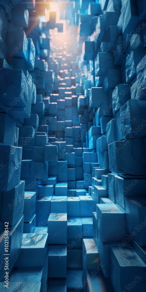 Obraz premium Blue Sci-Fi Corridor