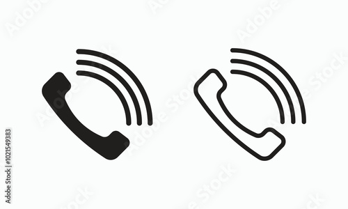 Phone icon set, Telephone call sign, Contact us symbol, Call icon vector.
