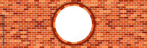 brick wall in middle round hole or pipe open path in brown colors