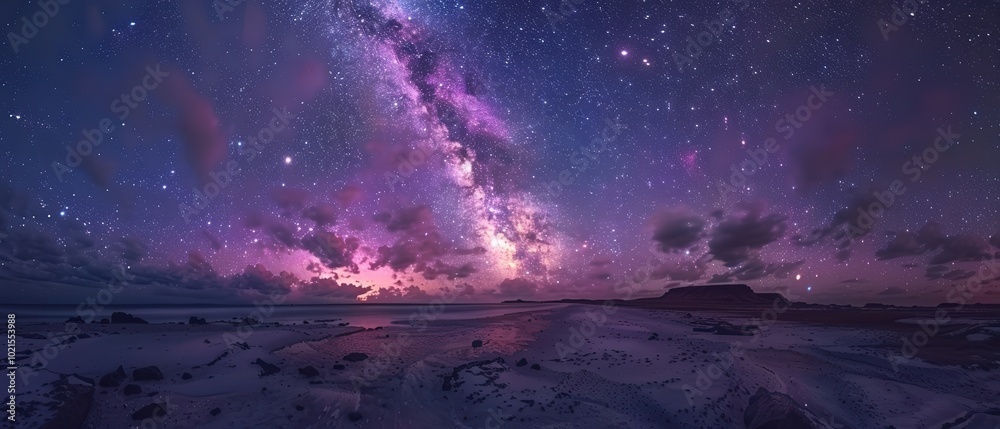 Fototapeta premium Stunning Night Sky with Northern Lights and Stars