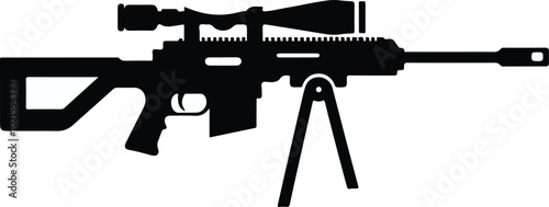 Gun silhouette on a white backing