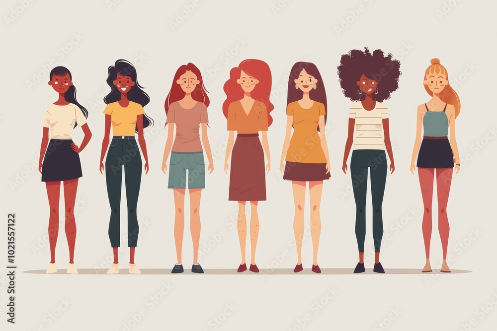 Fototapeta premium A group of diverse women of different ethnicities and ages