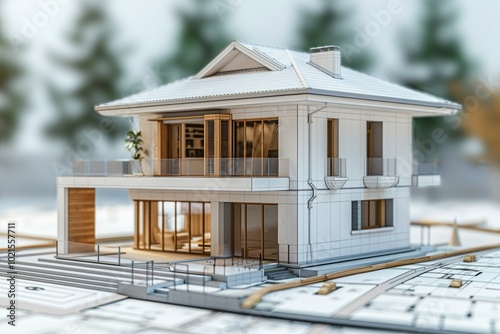 Architectural Model of a Modern House Design photo