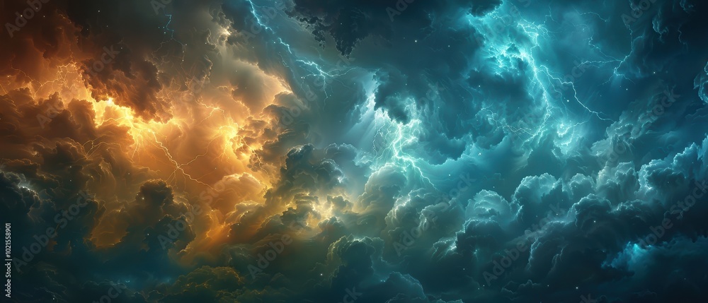 Majestic Thunderstorm with Dark Swirls in the Sky Majestic Thunderstorm with Dark Swirls in the Sky