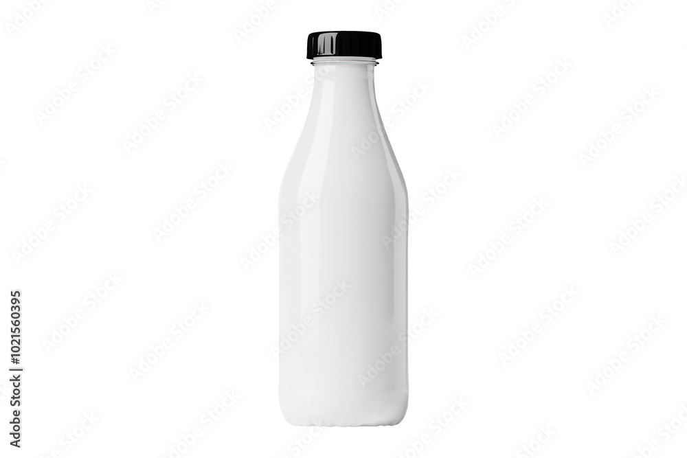 Milk bottle with caps isolated on white background. Concept of dairy products and freshness. Milk bottle with caps isolated on white background. Concept of dairy products and freshness.