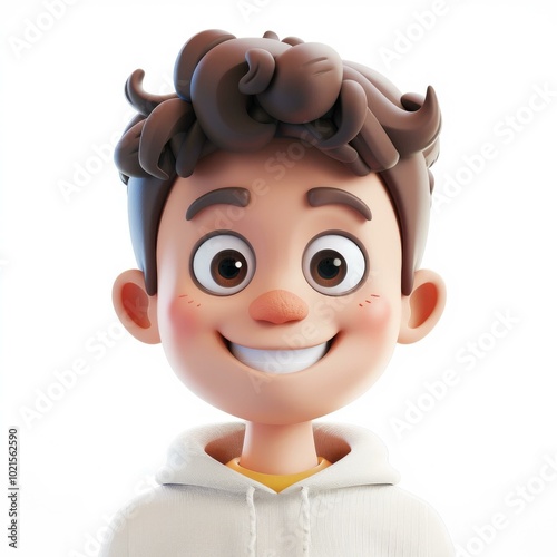 3D rendering of a happy young boy photo