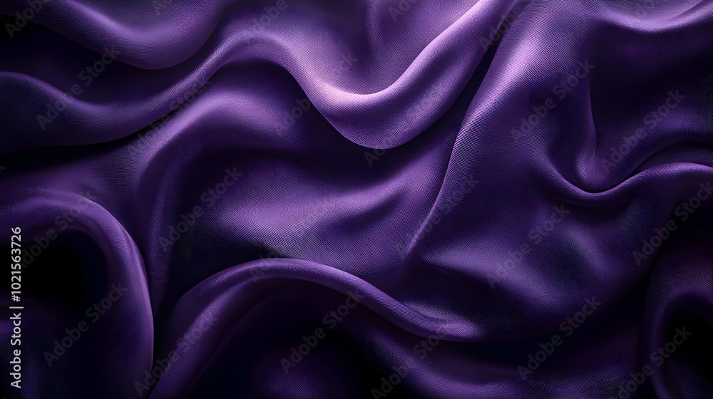 Fototapeta premium Purple Silk Fabric Draped Abstract Background