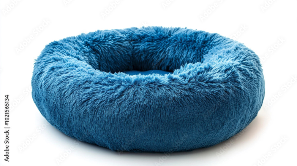 Cozy blue round pet bed designed for comfort and relaxation in any indoor setting Cozy blue round pet bed designed for comfort and relaxation in any indoor setting