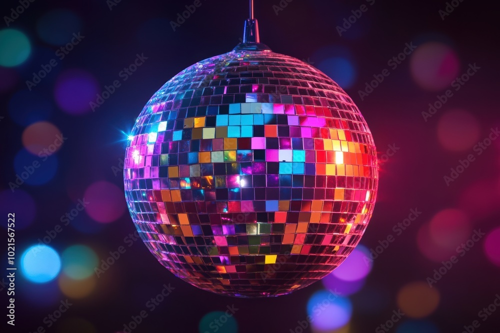 Obraz premium a colorful disco ball hanging from a string