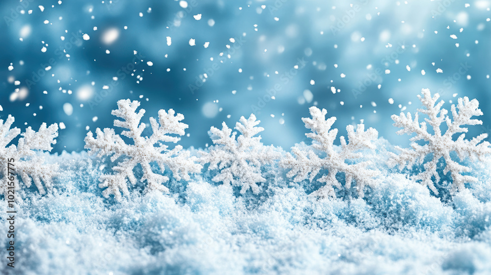 Snowflakes on a blue background, showcasing the intricate beauty of winter in high resolution, ideal for seasonal projects. Snowflakes on a blue background, showcasing the intricate beauty of winter in high resolution, ideal for seasonal projects.