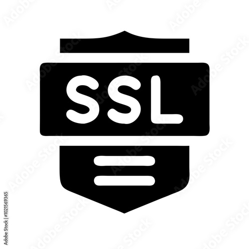 SSL Certificate icon for secure connections in web development with copy space

