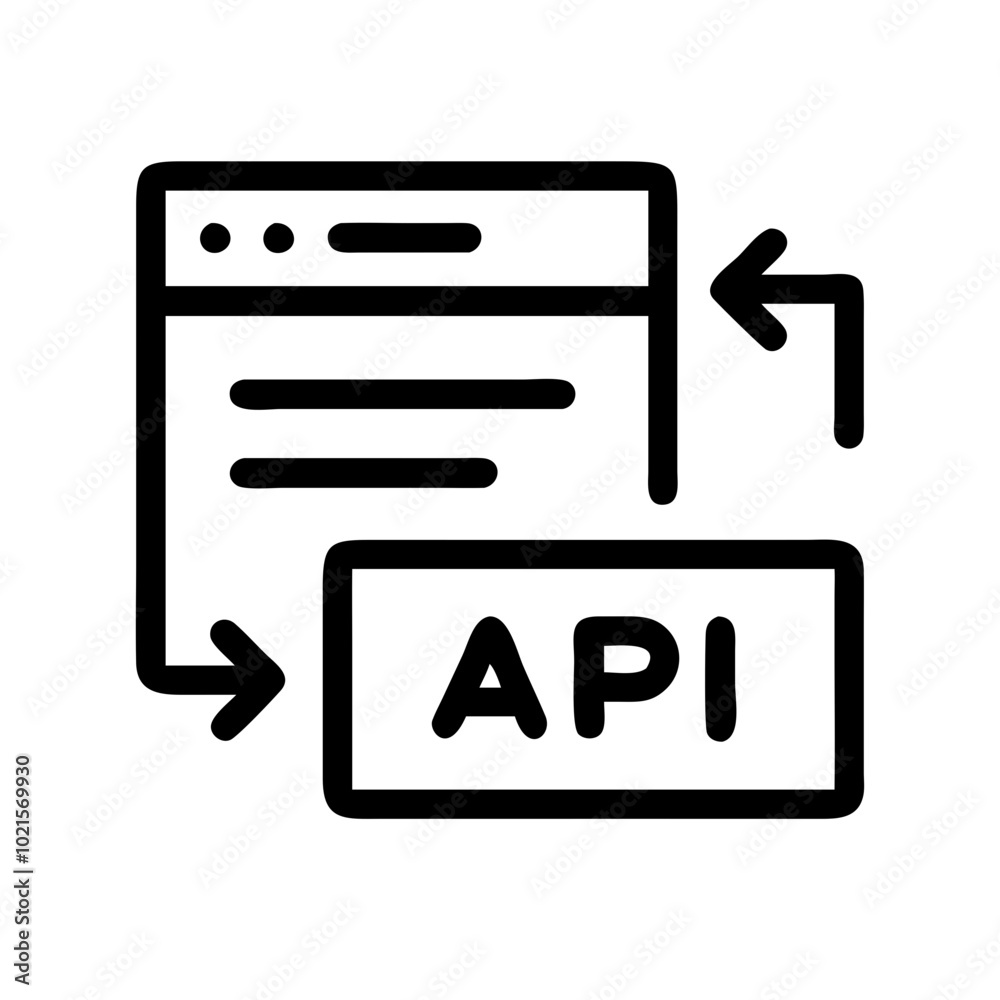 RESTful API icon representing data exchange and communication in web services
RESTful API icon representing data exchange and communication in web services