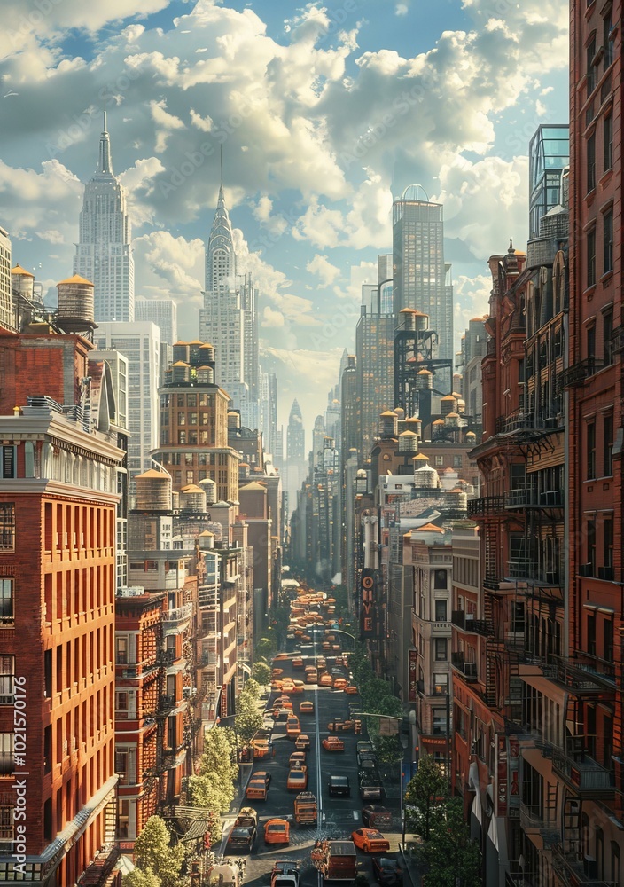 Cityscape of New York Illustration Cityscape of New York Illustration