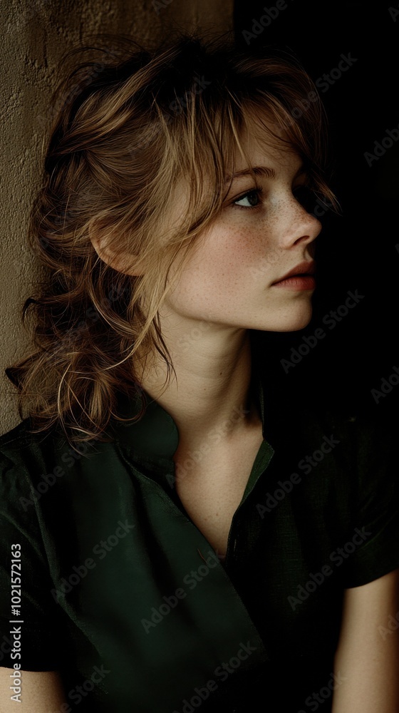 Naklejka premium High contrast portrait of woman - ideal for fashion, media, advertising